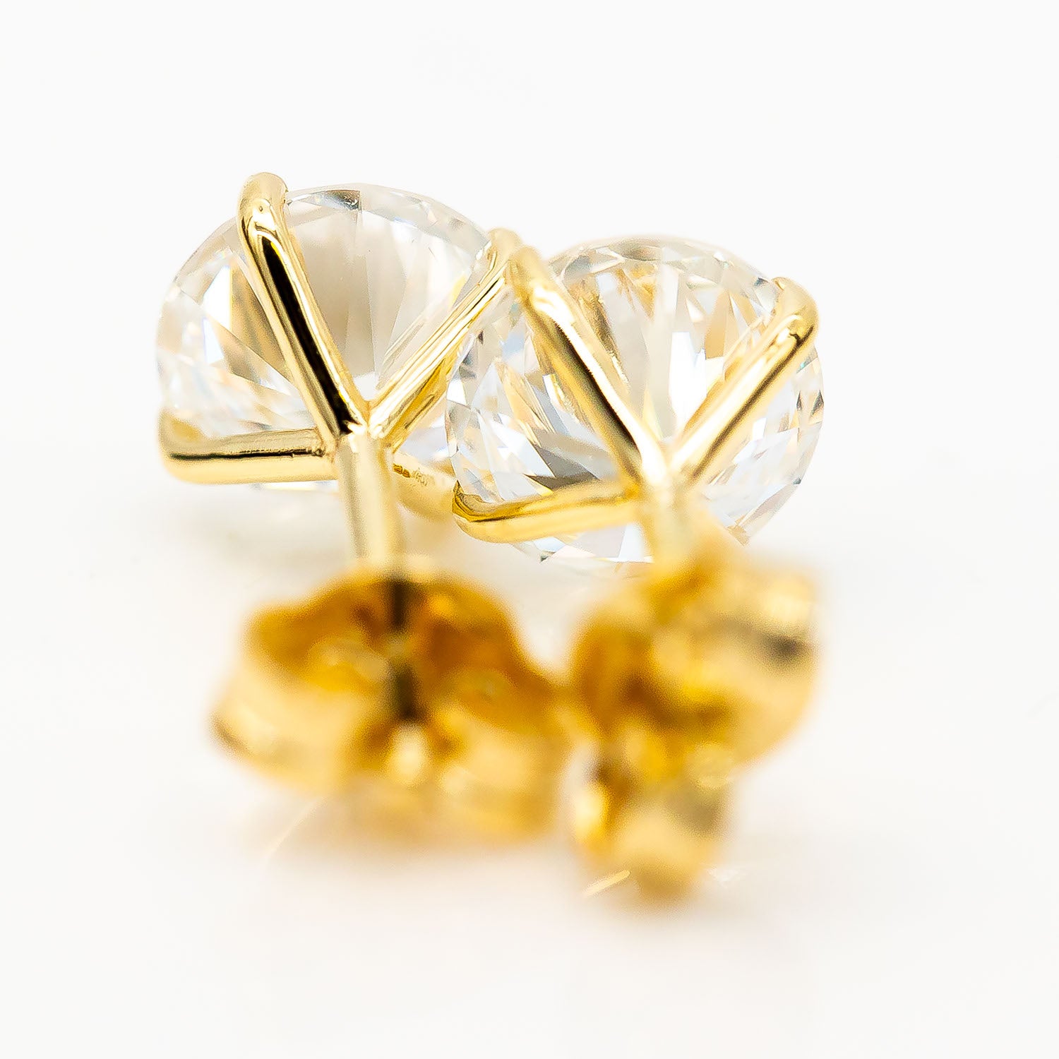 Ohrstecker 750/18K Gelbgold CVD Diamant 1,55ct+1,54ct E/VVS - Wert 10.000€