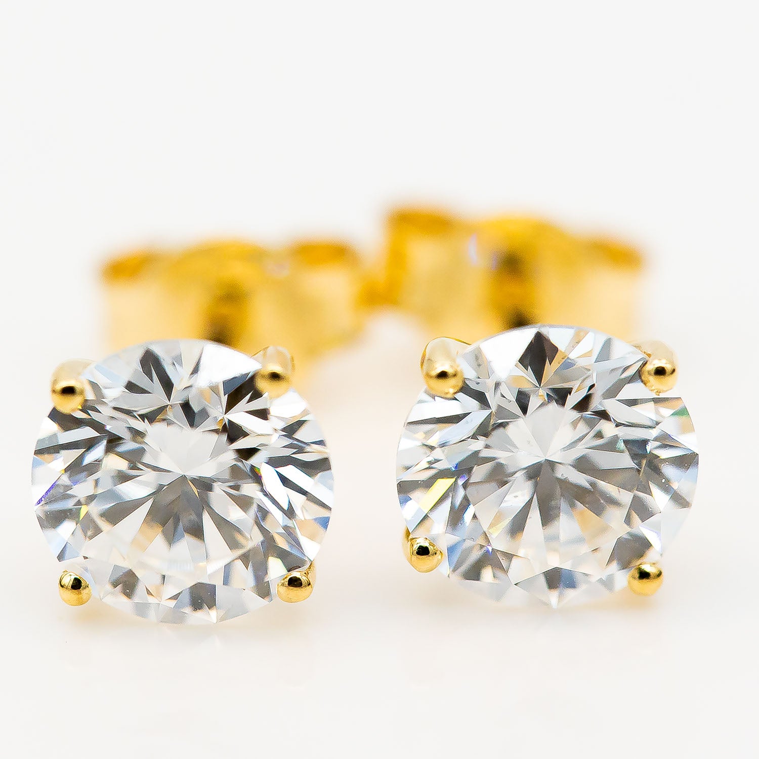 Ohrstecker 750/18K Gelbgold CVD Diamant 1,56ct+1,56ct E/VVS - Wert 10.000€