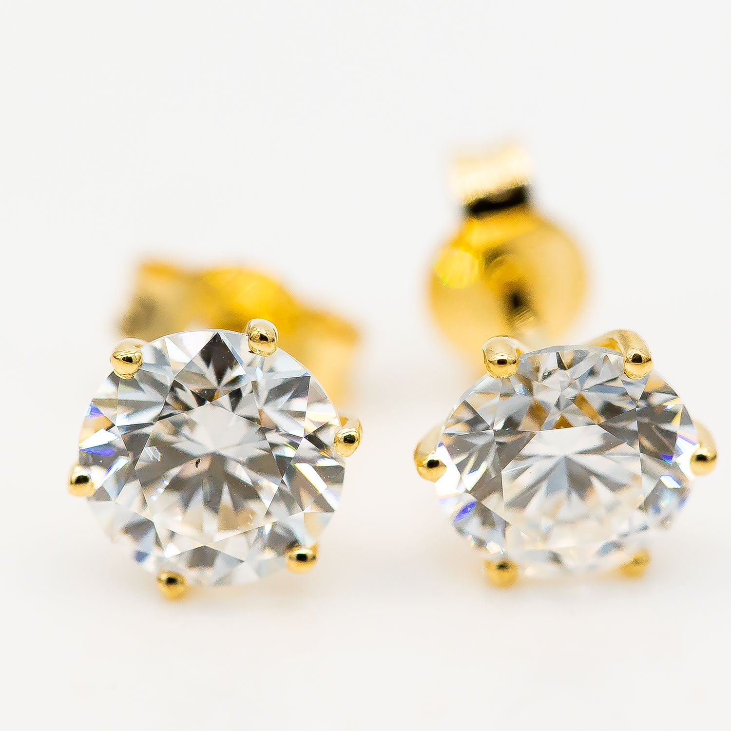 Ohrstecker 750/18K Gelbgold CVD Diamant 1,50ct+1,50ct E/VVS - Wert 10.000€