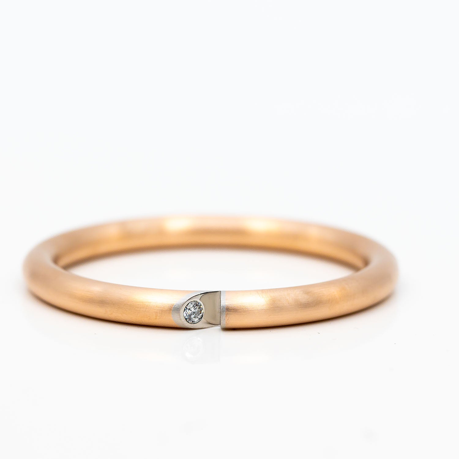 Armreif 950 Platin 750/18K Roségold Diamant ca. 0,30ct TW/VVS 17cm - Wert 10.000€