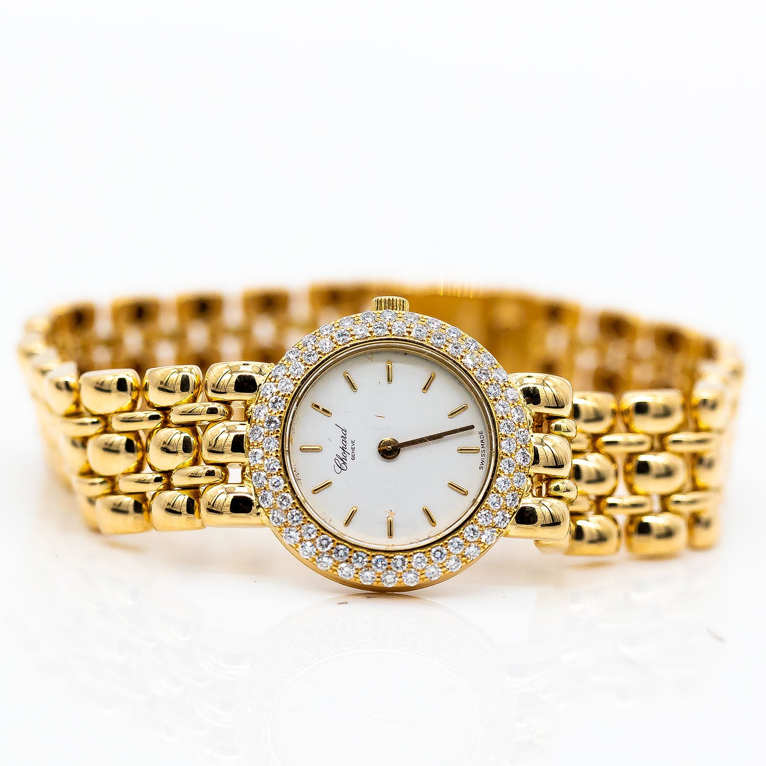 Chopard Diamonds Ref.899 22mm Gelbgold Quarz Diamanten 1,0ct TW/VVS