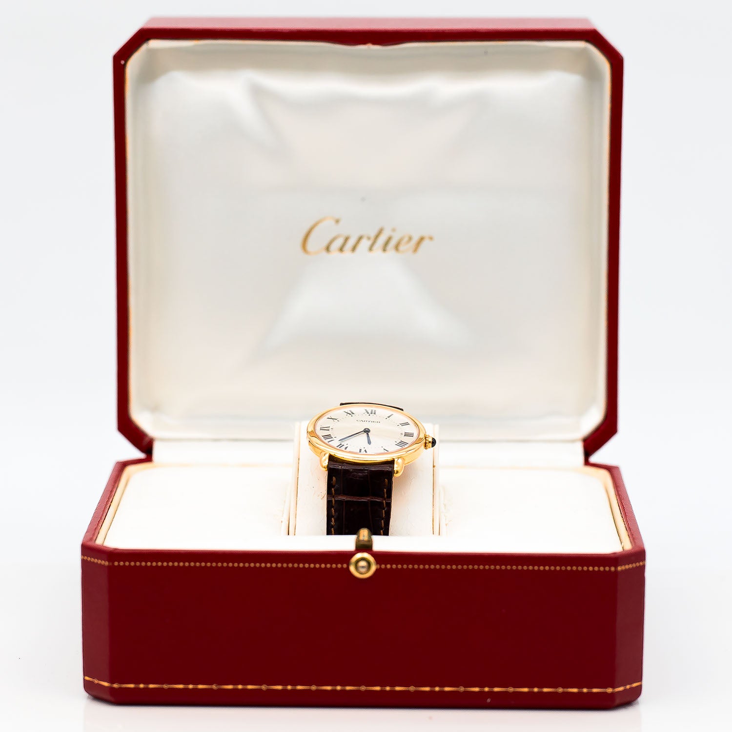 Cartier Ronde Louis 34mm Ref.0900.1 Croco Gelbgold Handaufzug Full Set 1998