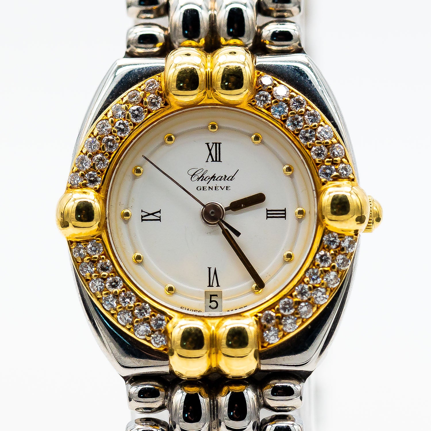 Chopard Gstaad Ref.8112 24mm Stahl Gelbgold Quarz Diamanten