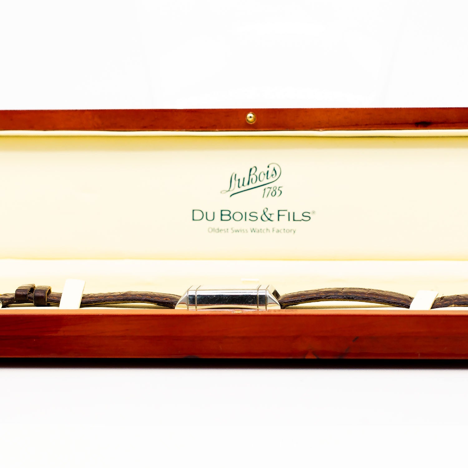 Philippe Du Bois 1785 Rectangular No.558 Stahl Croco Handaufzug mit Box