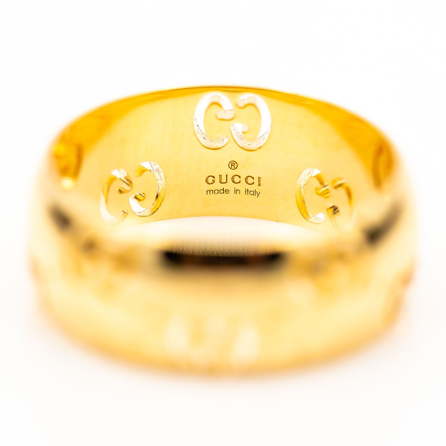 Gucci Band Ring 750/18K Weißgold ohne Besatz Gr.56 mit Box